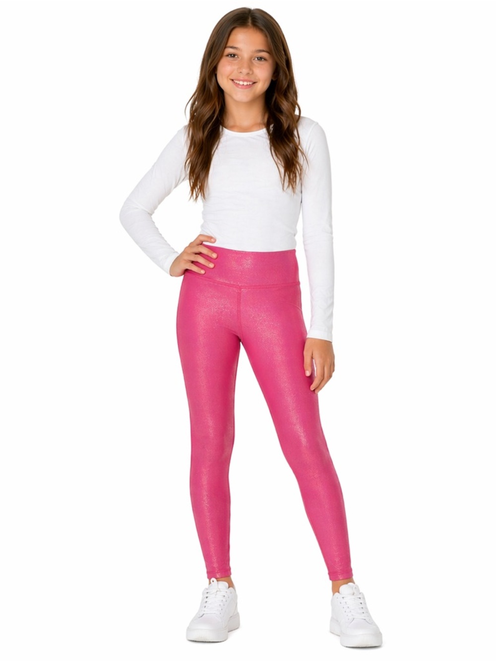 The Children’s Place Pink Shimmer Leggings Girls L 10/12 Stretch‎ Slim